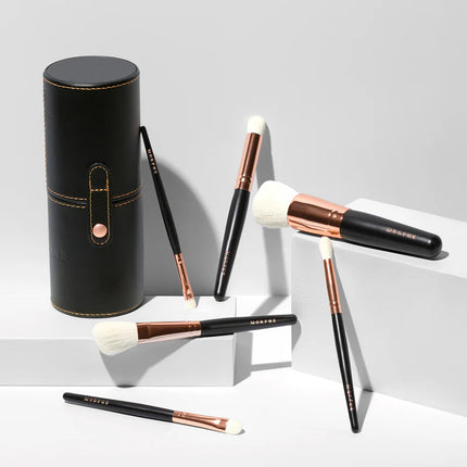 Seau de brosse de maquillage en cuir