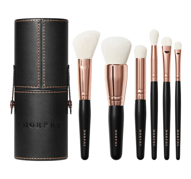 Seau de brosse de maquillage en cuir